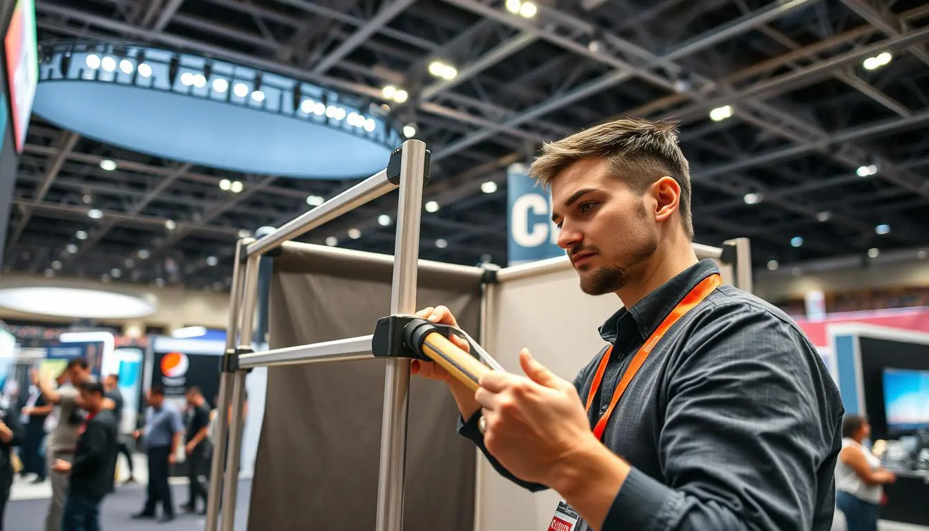 portable booth setup labor